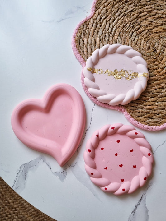 Vide poche rose pale et or