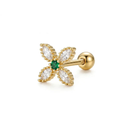 🌸 Piercing Trèfle Floral « attire la chance » ✨