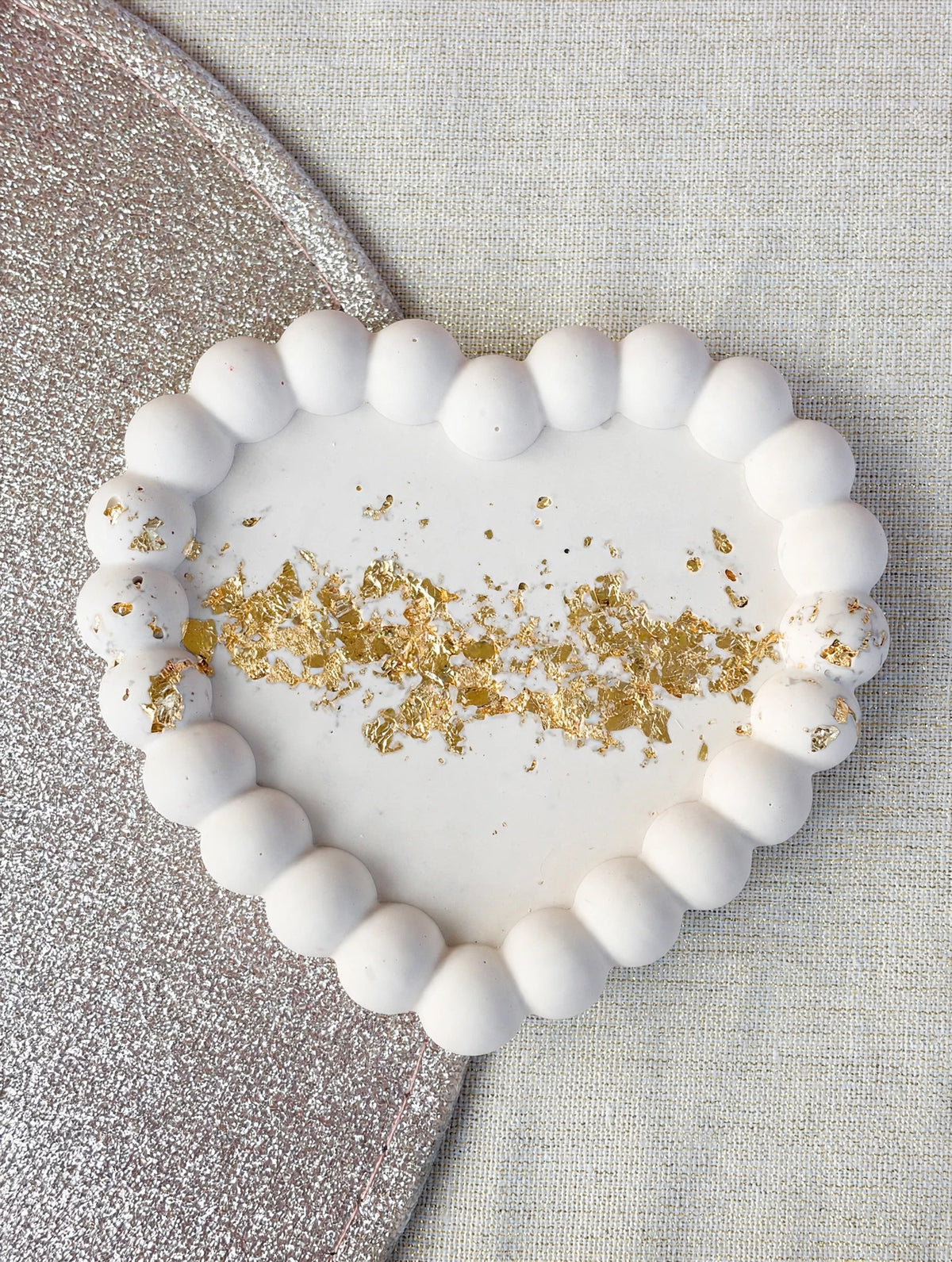Vide-poche Cœur Blanc & Or ✨