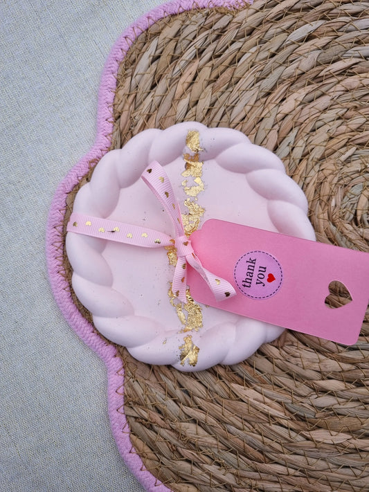 Vide poche rose pale et or